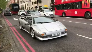 Perfect Conditioned Classic Silver Lamborghini Diablo Drive Through London | London Supercars