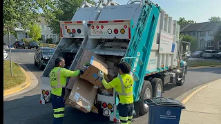 Mack Granite Split Pak Mor Rear Loader Garbage Truck with a Fast Crew & Packer