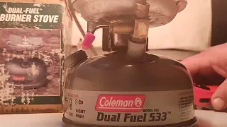 estufa de gasolina coleman dual fuel 533