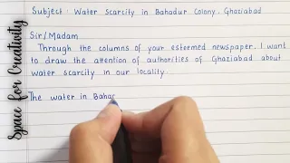 Letter To Editor | Write A Letter To Editor | Letter For Water Scarcity