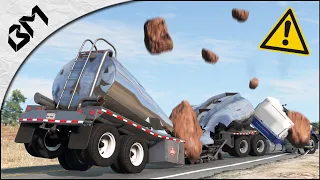 BeamNG Drive - ROCKS VS TRUCK - THE ULTIMATE DESTRUCTION TEST