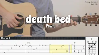 (FREE TAB) death bed - Powfu ft. beabadoobee  | Fingerstyle Guitar | TAB + Chords