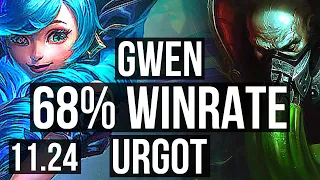 GWEN vs URGOT (TOP) (DEFEAT) | 68% winrate, 7 solo kills | EUW Master | 11.24