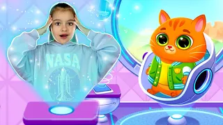 Історія для дітей як Арина і котик Bubbu грають в грі | Арина потрапила в космічний дім Бубу