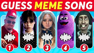 Guess The Meme By Song | Wednesday, MrBeast, Skibidi Toilet, Skibidi Dom Dom Yes Yes, Happy Cat