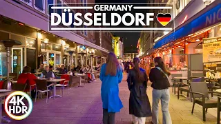 🇩🇪 Düsseldorf at Night, 4K-HDR 60FPS Long Night Walk in Germany - November 2023