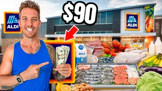 Huge ALDI Grocery Haul: One Week Challenge Of Healthy Eating For Under $90! | Stephen Campolo