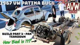 1967 VW Bug Pan Tear Down on our Cal Look Build!
