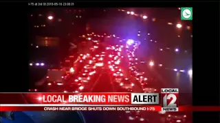 Crash near Brent Spence Bridge shuts down SB I-75