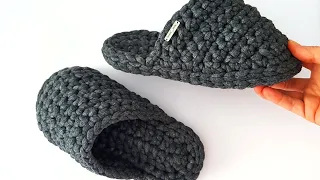 Crochet slippers pattern / tutorial for beginners /