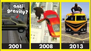 Evolution of gravity logic in gta games ( 2001 - 2020 )