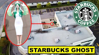 YOU WONT BELIEVE WHAT MY DRONE CAUGHT AT HAUNTED STARBUCKS! | STARBUCKS GHOST LADY CAUGHT ON DRONE!