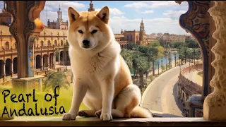 Charming Seville: Akita Inu's Day Out in Andalusia