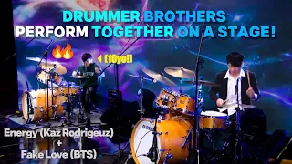 Drumming | Me vs My 10yo Brother! | Kaz Rodriguez (Energy) + BTS (Fake Love)