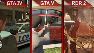 THE BIG COMPARISON | GTA IV vs. GTA V vs. Red Dead Redemption 2 | PC | ULTRA