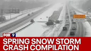 Crash compilation after Minnesota spring snowstorm