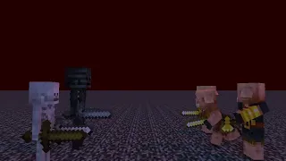 piglins vs skeletons minecraft animation made by Wither YT
