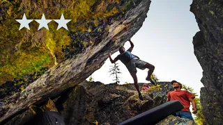 Athena V10/11 ★★★ (FA), Valhalla Boulders - West Kootenay