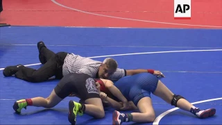 US transgender boy in girls' wrestling match