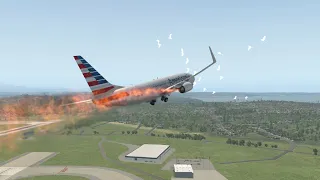 American Airlines Boeing 747 Bird-Strike When Take Off Causing Terrible Landing | X-Plane 11