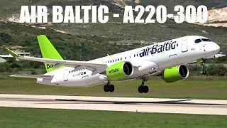 Air Baltic - Airbus A220-300 YL-AAO - Close-up Takeoff Split Airport SPU/LDSP