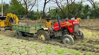 Swaraj Tractor Deep Stuck In Mud Pulling Sonalika Di-35 rx Tractor | Tractor Video