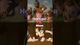 Hog Rider Vs Miner in Clash of clans #shorts #clashofclans #cocshorts #clash