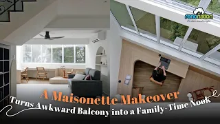 A Maisonette Makeover Turns Awkward Balcony into a Family-Time Nook
