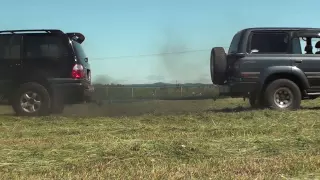 Land Cruiser vs Lexus tug of war!