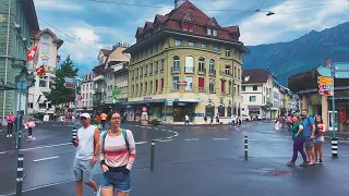 🇨🇭Interlaken Switzerland Music Festival Walk in the Rain 🌧️ [4K]