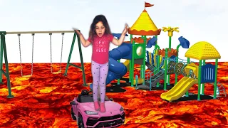 The floor is Lava challenge Fun Kids Pretend playtime