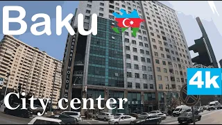 Baku |  city center|  Baku Hilton Hotel | Summer walking tours in 4k 60 fps #baku #azerbaijan