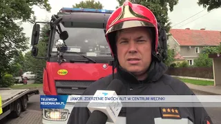 JAWOR. Zderzenie aut w centrum Męcinki