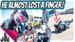 Rider vs his Bike |  Almost Loses Finger