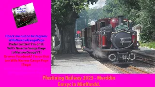 Ffestiniog Railway 2023 - Merddin Emrys in Minffordd.