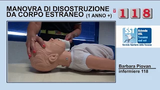 Tutorial del 118 Aretino per la DISOSTRUZIONE DA CORPO ESTRANEO