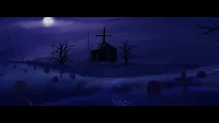 Cemetery scene made with Procreate and Procreate Dreams