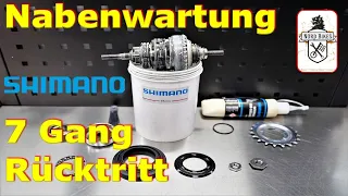 Nabenwartung und Pflege an einer Shimano 7 Gang Nabe mit Rücktritt