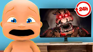 Baby Plays SCARY GAMES for 24 Hours!
