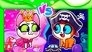 Black VS Pink Secret Room Under the Bed 🩷 Bedtime Stories 🌟 Cute Cartoon bu Purr-Purr Stories