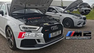The ultimate speed & sound battle | Audi RS3 vs BMW M2 Competition
