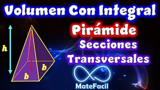 Volumen de pirámide USANDO INTEGRALES (Secciones Transversales)