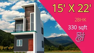 15 X22 HOUSE DESIGN /15X22 HOUSE PLAN/330SQFT HOUSE DESIGN/SMALL HOUSE PLAN