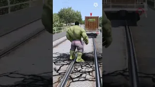 Gta V Hulk Vs Train || Can Hulk Stop the Train || #shorts #gtav