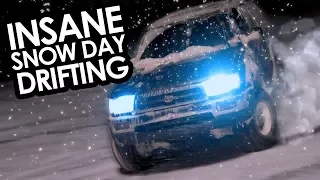 INSANE MICHIGAN SNOW DAY!!! // 4x4 Donuts, Drifting, and Tandems