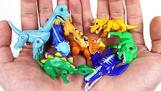 PJ Masks! Let's collect Dino Mecard tiny dinosaurs and battle by mecards! - DuDuPopTOY