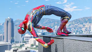 GTA 5 Iron Spiderman Falling off Highest Buildings - Ep 13 (Euphoria Ragdolls)
