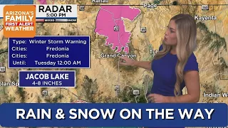 First Alert Weather Day declared Tuesday as more rain, snow heads to Arizona