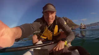 Muizenberg waves on double surfski