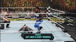 WWE 2K23 Wwe Fastlane Cody Rhodes & Jay Uso Vs The Judgement Day Undisputed Tag Team Titles Match 2